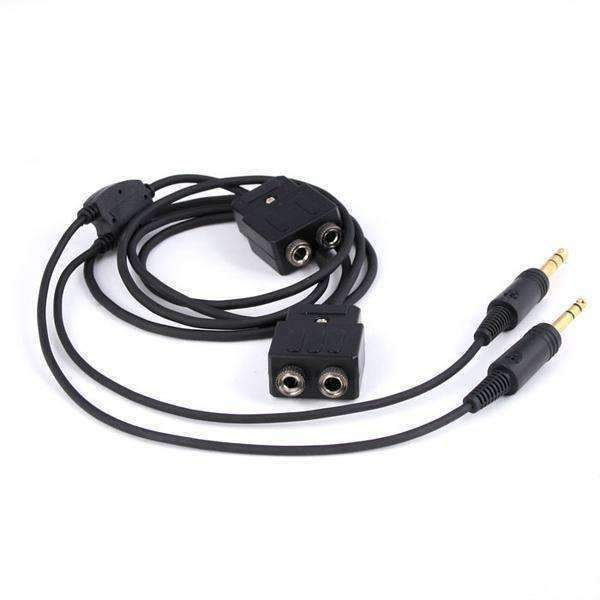 General Aviation Pilot Headset Extension Splitter Cable