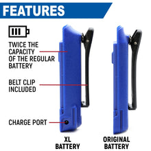 Load image into Gallery viewer, R1 Handheld Radio High Capacity Battery and Belt Clip
